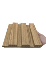 Panneau mural cannelé en bois massif - Revêtement mural moderne imperméable et résistant à l'humidité pour usage intérieur/extérieur, motif rayures et carreaux