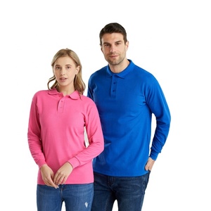260 Gsm CVC Cotton Blend Men's Unisex <strong>Long</strong> <strong>Sleeve</strong> Wholesale Solid Blank Plain Casual Polo <strong>T</strong>-<strong>shirt</strong> <strong>T</strong> <strong>Shirt</strong> Golf Polo <strong>Shirt</strong> - Product Image 1