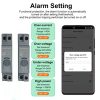 Interrupteur intelligent WiFi 63A 1P+N avec compteur d'énergie, relais de surveillance des kWh, contrôle Tuya/SmartLife, disjoncteurs miniatures
