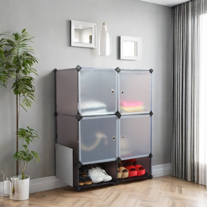 <span class=keywords><strong>Armadio</strong></span> pieghevole in plastica <span class=keywords><strong>armadio</strong></span> con scarpiere materiale PP mobili da soggiorno per uso domestico - Product Image 1