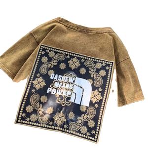 T-shirts graphiques personnalisés, impression au dos pour hommes, style vintage, lavage vintage, 270 g/m², 100 % coton tricoté, surdimensionné - Product Image 5