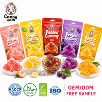 Bonbons Gélifiés Halal en Gros Certifiés HACCP/BRC, Forme Goutte 3D, Goût Fruits (Mangue, Banane, Raisin), à Peler, Moelleux, en Sachet