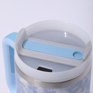 Mug isotherme à double paroi tie-dye de 40 oz avec paille, tasse à boba isolée sous vide, gobelet de voyage pour voiture, poignée de transport - Product Image 4