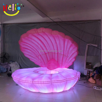 Coquille de palourde gonflable géante avec éclairage LED pour fête et mariage