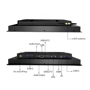 17inch Multi-interface Com Rs232 Industrial Quiet Heat Dissipation All In 1 Pc Embedded Fanless Industrial Touch Panel Pc