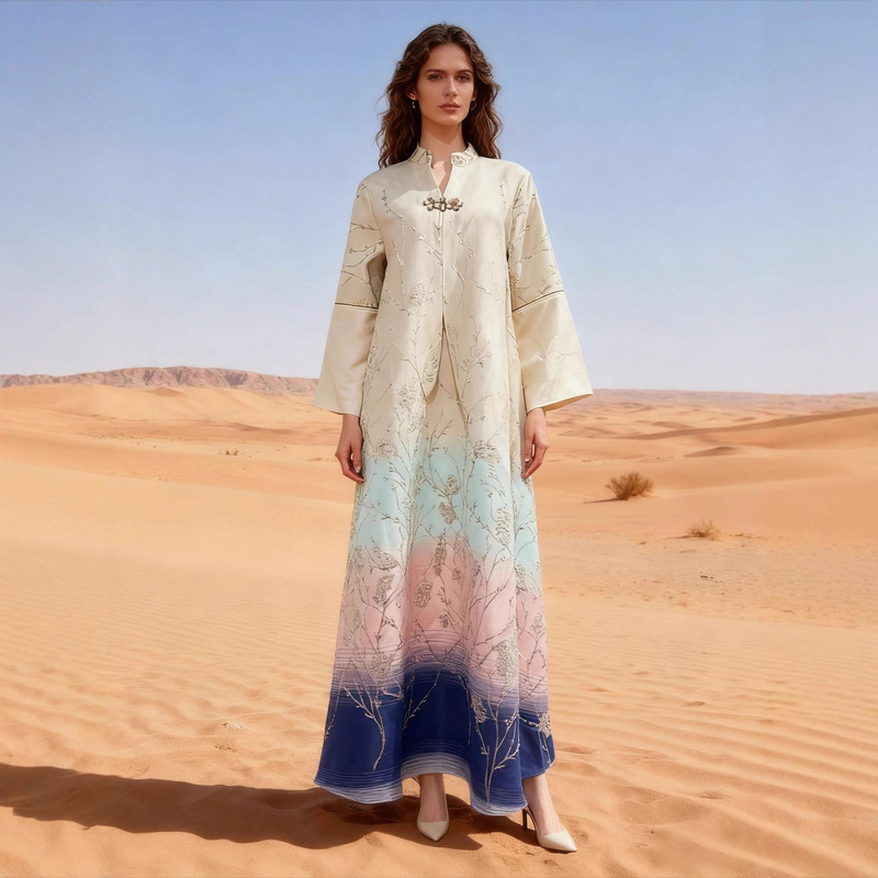 Elegant White Abaya Dress for Women
