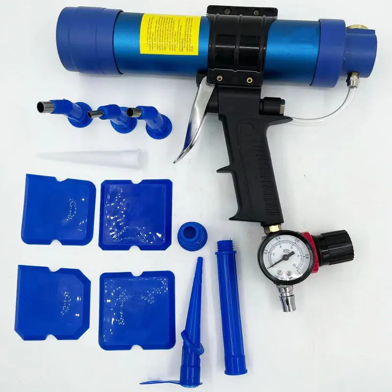 Pistola pneumatica per colla per vetro canna per colla a colla dura con interruttore di velocità dell'orologio pistola in silicone 310ml