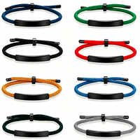 Haute qualité gravé personnalisé en acier inoxydable barre vierge corde en Nylon tissu Bracelets Couple Milan corde Bracelet