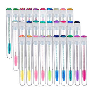 Sikat untuk Membersihkan Bulu Mata Hitam Kecil Ungu/Merah Muda/Biru/Hitam Sikat Hidung Maskara Bulu Mata Sikat Bulu Mata Label Pribadi Casing Sikat Bulu Mata - Product Image 1