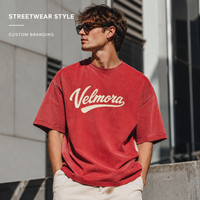 T-shirt Streetwear Rétro Délavé à l'Acide Coupe Oversize Boxy Personnalisé avec Impression Sérigraphiée