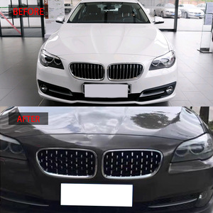 Parrilla Delantera BMW para Serie 5 F10 Modelo Meteor 2011-2016, Negro Brillante y Medio Plateado, Material ABS - Product Image 2