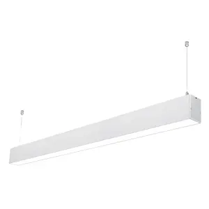 2ft 4ft kantor gantung LED lampu Linear tabung bagasi aluminium dan badan lampu PC peredupan 3CCT dengan LED SMD 2835 sumber cahaya