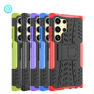 360 Degree Kickstand Mobile Phone Case For Samsung S24 Ultra Rugged Surface Protective Phone Cover