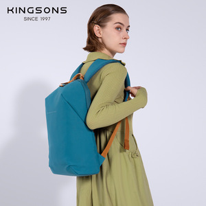 Kingsons Men's Backpack <b>20L</b> Waterproof Computer <b>Bag</b> Leisure Travel Solid Color Backpack With Soft Handle - Product Image 3
