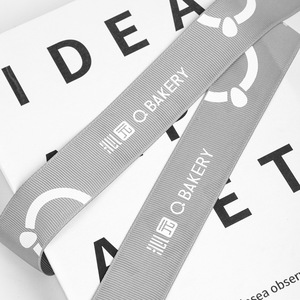 Custom Grosgrain Ribbon With Logo Printing For Birthday Cake And Wedding Packaging Polyester Material - Product Image 4