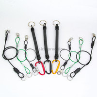 Câbles de sécurité anti-perte en acier inoxydable Veich, avec anneau porte-clés et joint, diamètre 1,5 mm, longueur 250 mm, noir/vert, usage industriel