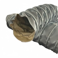 Tuyau de ventilation flexible en fibre de verre enduit de silicone MUTRI, résistant aux flammes et aux hautes températures (800°C)
