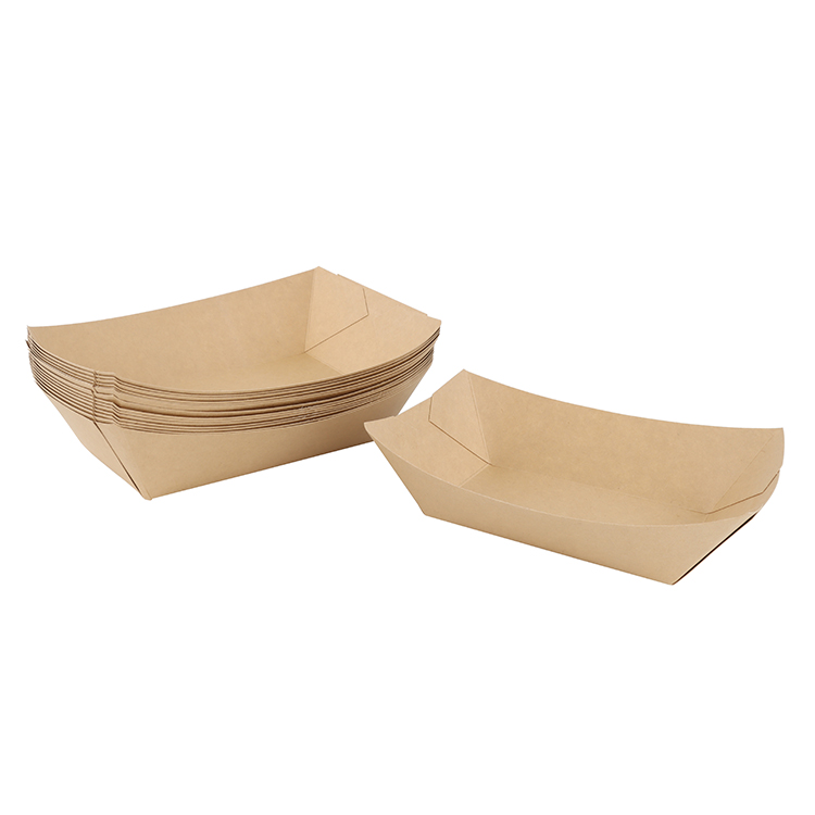 eco friendly Disposable bread french fries chip paper tray boat box package