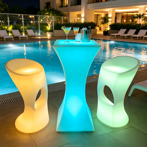 Table de Cocktail LED Ronde Rechargeable 16 Couleurs Écologique pour <span class=keywords><strong>Bar</strong></span>, Boîte de Nuit, Jardin, Terrasse, Événements et Fêtes - Product Image 4