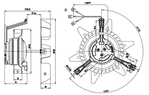 ลูกปืนหมุนเหวี่ยงระบายอากาศสำหรับ R2E180-BD52-06 230V AC 50/60Hz 52/65W 0.24/0.3A 2300rpm - Product Image 3