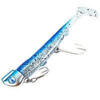Set Umpan Lunak Jig Head T-tail untuk Memancing di Laut 11cm/33.7g Umpan Lemparan Jauh Umpan Cacing Lunak untuk Ikan Bass Laut Umpan Pancing PVC Berkualitas Tinggi