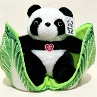 Peluche Panda Créative en Forme de Chou, Peluche Surprise avec Panda Caché dans la Coque de Chou à Fermeture Éclair, Cadeau Surprise, Peluche Personnalisée OEM ODM