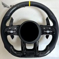 Volant en cuir et fibre de carbone avec LED pour Mercedes Benz Classe E GLC GLE CLS GT, couleur et surpiqûres personnalisables, pièces automobiles