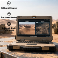 Volledig robuuste Intel 15,6 inch laptop Gigabit Ethernet industriële computer woestijngeel IP65 aanpasbare I/O voor buitengebruik nieuw