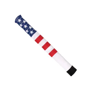 Customized PU Leather USA Flag Stars Golf Alignment Stick Cover Waterproof Material