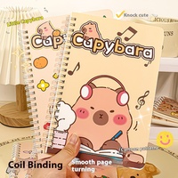 Carnet à spirale A5 mignon motif capybara, lignage horizontal, journal étudiant, journal de bureau – pour usage en classe, couverture en papier