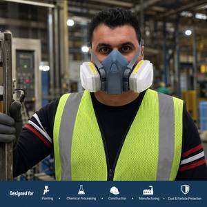 Respiratore a Mezza Faccia 7502 |   Silicone Blu |   Compatibile con NIOSH |   Multi-Gas |   P100 <span class=keywords><strong>OV</strong></span>/AG - Product Image 2