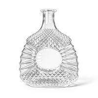 Botol Brandy Kaca Mewah 700ML Kemasan Botol Oval Pipih untuk Minuman Beralkohol Kelas Atas