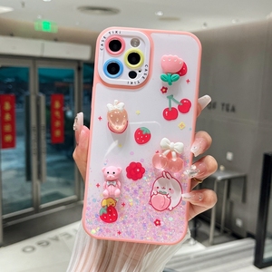 Long Lanh Chống Sốc Phim Hoạt Hình Bling PC Bảo Vệ 3D Twoinone Epoxy New In Ấn Ống Kính Cầu Vồng In Vòng Đeo Tay Điện Thoại Di Động Trường Hợp - Product Image 5