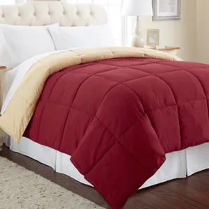 High quality Bedding all season 100% Microfiber reversible red twin bedroom comforter sets luxury