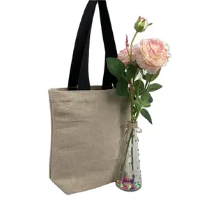 Сумочка пляжная сумка с логотипом джутовая Холщовая Сумка простая хлопковая Льняная сумка Джутовая сумка для покупок пустая холщовая хлопковая муслиновая сумка