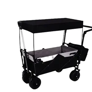 Outdoor zusammenklappbarer Wohnanhänger Kinderwagen mit Schuppen Picknick Camping Kinderanhänger Gehwerkzeugwagen