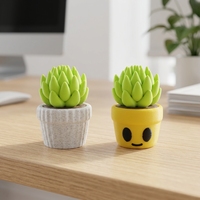 Modèle 3D créatif imprimable en PLA de plante en pot, jouet anti-stress, personnalisable, achat en gros, haute précision