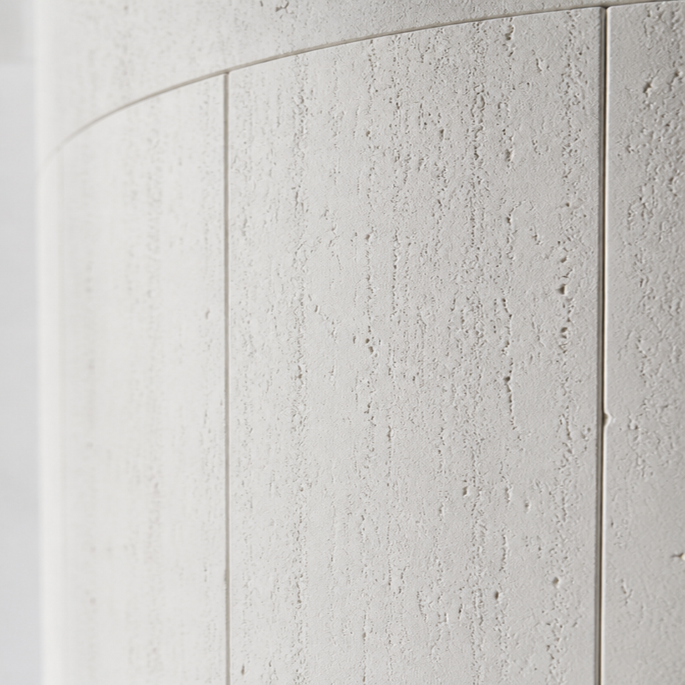 White Travertine Look Flexible Stone Panel 600 x 1200 mm for Building ...