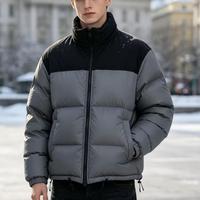 Veste matelassée slim fit avec logo personnalisé, duvet d'oie, homme, classique, brodée