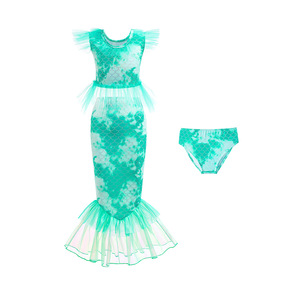 chinese dress ladies Little Adventures Mermaid Day Dress with Bow Dress for 11-13 Years | Size 3XL in Light Blue