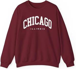 Felpa girocollo con cappuccio donna adulta <span class=keywords><strong>Chicago</strong></span> Illinois scritta - Product Image 1