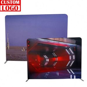 Durable 8Ft Aluminum Tube <b>Stand</b> Trade Show Accessory Straight Retractable <b>Backdrop</b> Banner Rack for Trade Show - Product Image 1