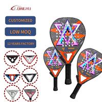 Raquettes de padel pour enfants Qingyu Sport 2026 OEM de haute qualité en fibre de carbone 3K-18K avec finition 3D, noyau en EVA souple noir