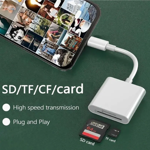 Hai trong một USB-C OTG Đầu đọc thẻ 2 trong 1 với TF SD hỗ trợ thẻ cho iphone Pad máy ảnh bên ngoài cài đặt sử dụng - Product Image 3