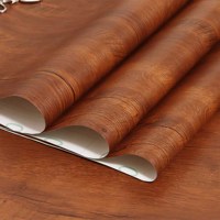 Autocollant en stratifié de bois auto-adhésif à haute brillance de conception coréenne pour papier peint de meubles de cuisine en vinyle