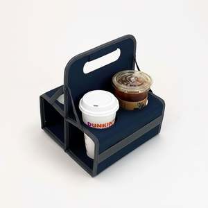 Portavasos Aislado Reutilizable Personalizado OEM, Portavasos de Poliéster Impermeable para 4 Bebidas, Plegable, para Entrega de Alimentos - Product Image 3