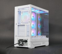 Super White Game Chassis Fast Detached TG Glass Gamer Computer Gaming PC Cabinet Tower Case Steel Construction MicroATX Support