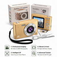 Caméra numérique H15 4K UHD pour adolescents, 48MP, autofocus, zoom 16X, écran IPS 2,4 pouces, enregistreur vidéo pour étudiants, caméscope compact