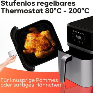 Stainless Steel Electric Luxury Digital <b>Control</b> Double Basket Square 8-10L LCD Display German Air Fryer Smart Hotel Kitchen - Product Image 5