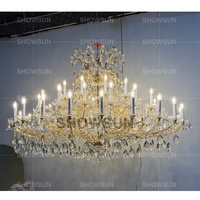 Lustre en cristal doré de luxe de haute qualité, grand lustre de plafond, éclairage suspendu en cristal K9 pour salle de banquet, hôtel, mariage